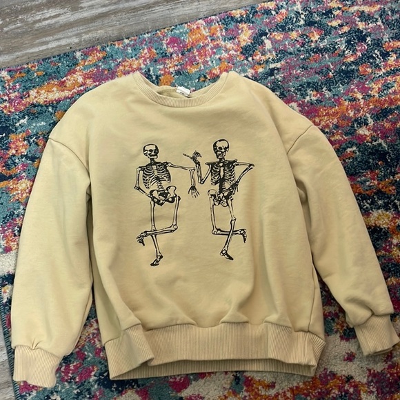 SHEIN Skeleton Graphic Crewneck Sweatshirt Size 8 - Picture 1 of 4